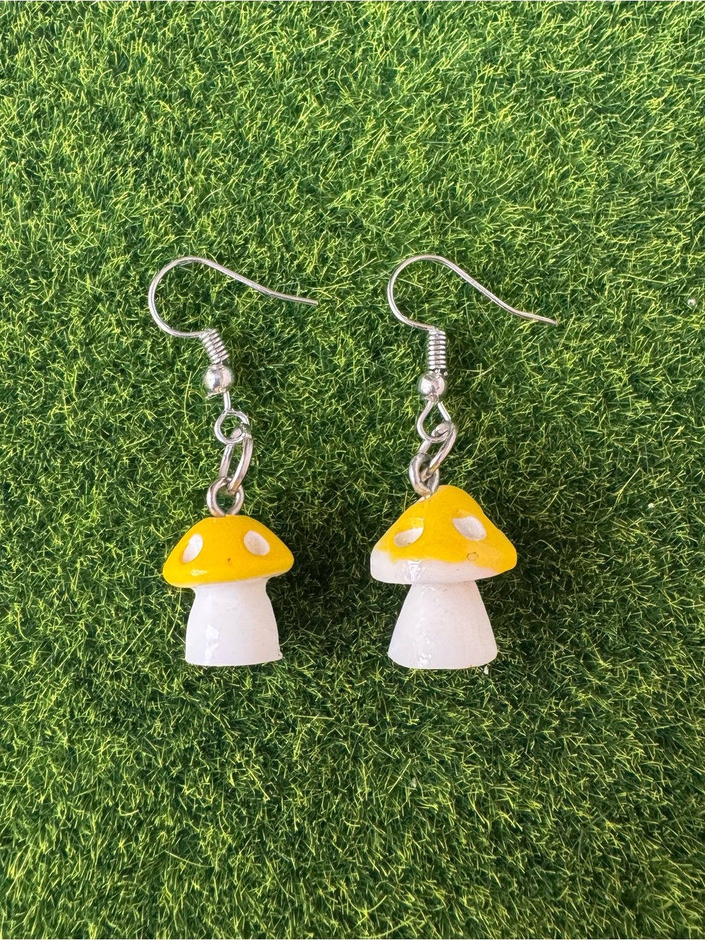 Small Yellow Mushroom Earrings
